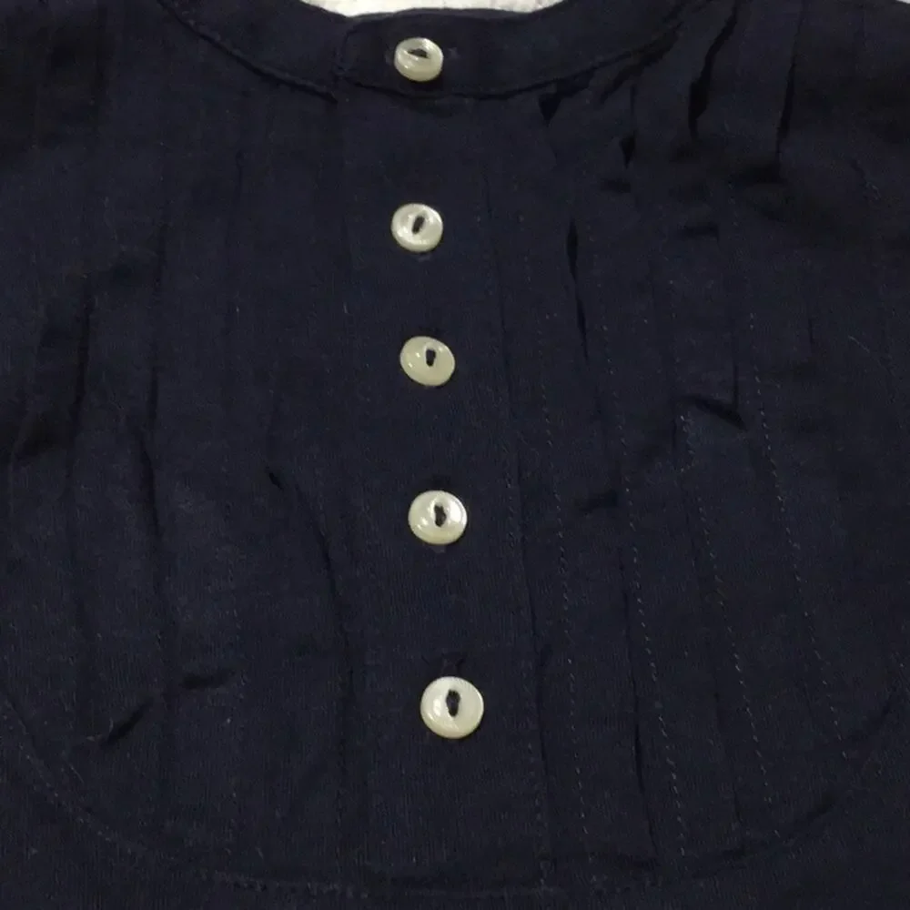 Ralph Lauren navy knit 1/2 button down blouse 2T